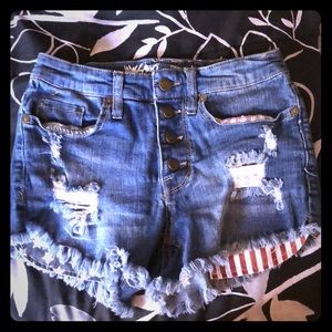 American flag jean shorts